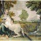 Vintage unicorn print | Maiden & the Unicorn | Renaissance painting | Fantasy wall art | Domenichino | Italian artist | 17th century fresco