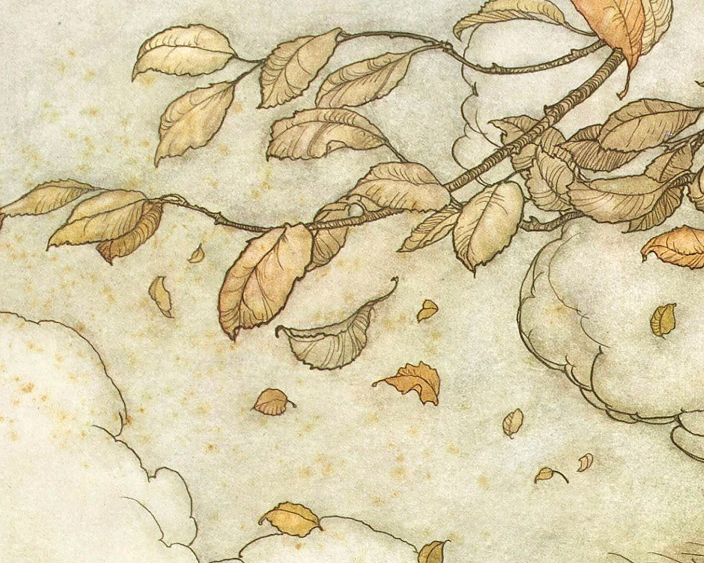 Lámina de hadas de otoño | Ilustración de Arthur Rackham | Arte mural vintage de bosques | Cuadro de cuentos de hadas | Peter Pan | Arte mural otoñal