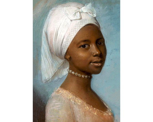 Vintage African American girl fine art | Portrait of a Young Woman | Jean Etienne Liotard | Potraiture wall art | 18th century pastel art