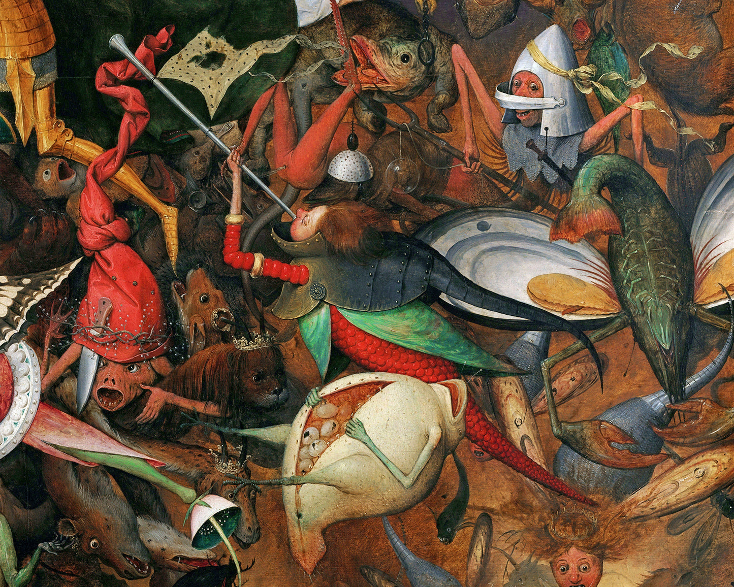 Mural épico del siglo XVI | La caída de los ángeles rebeldes | Bruegel, el Viejo | Arte religioso antiguo | Arte mural macabro y fantástico | Demonios y ángeles