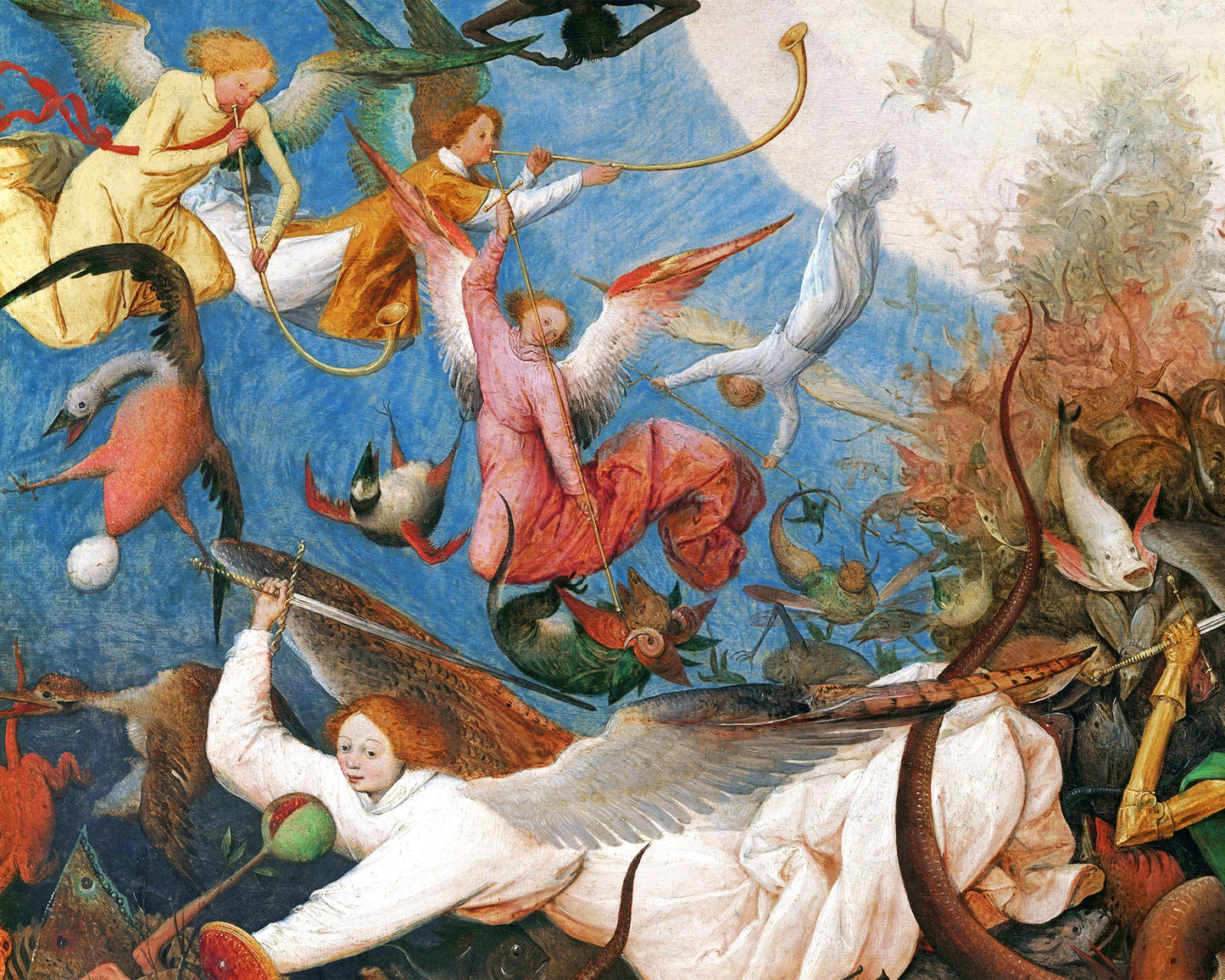 Epic 16th cent mural | Fall of the Rebel Angels | Bruegel, the Elder | Vintage religious art | Macabre, Fantasy wall art | Demons & Angels