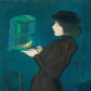 Vintage woman and bird | Woman with a Birdcage | Portraiture wall art | 19th century fashion | József Rippl-Rónai | Hungarian painter