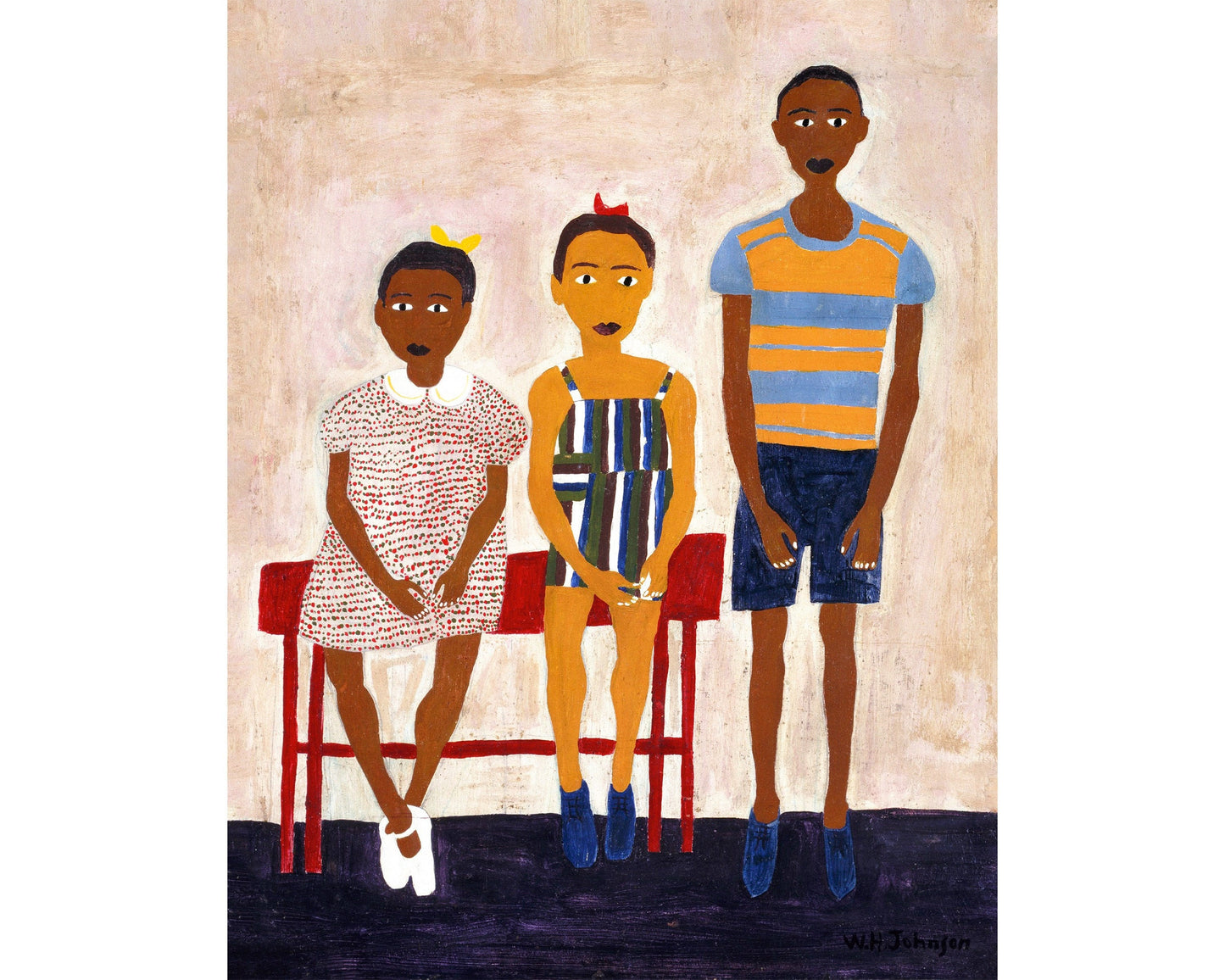 Three Little Children by William H. Johnson