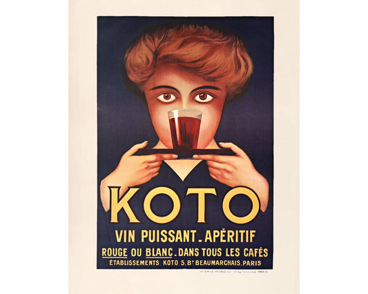 Vintage French wine advertisement | 1910 woman with aperitif | Alcohol, bar wall art | Art nouveau | Modern vintage décor