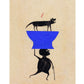 Bill Traylor Americana art | Man carrying dog or cat | Animal folk art | African American self-taught artist | Modern vintage wall décor