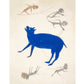 Bill Traylor Americana art | Blue animal with figures | Animal folk art | African American self-taught artist | Modern vintage wall décor