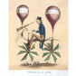 Vintage French hot air balloon | Flying bicycle  | Paris, France | Travelers and fantasy wall decor | Modern Vintage decor