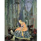 French Fairy Tale fine art print | Princess on a tortoise | Passing thru the forest | Art Deco wall art | Virginia Sterrett illustration