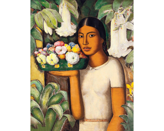 Mujer con flores de Alfredo Ramos Martinez