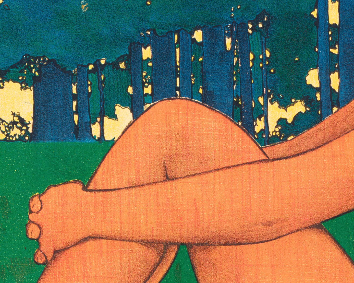 Impresión artística vintage de desnudo sobre césped | Maxfield Parrish | Arte femenino | Arte mural Art Nouveau | Arte de portada de revista | Ilustrador estadounidense