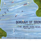 Antique New York map | Borough of Bronx | Bird's eye view | Boats in 1920's American harbor | Vintage cartography | Travelers wall art