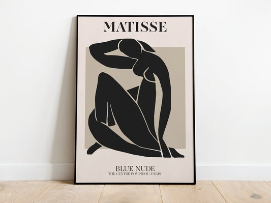 Carteles de exposiciones inspirados en Henri Matisse | Neutros negros | Desnudo azul | A5 A4 A3 A2