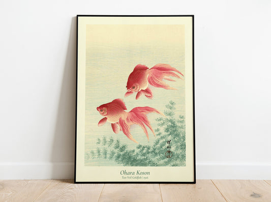 Póster de la exposición Ohara Koson Veil Goldfish