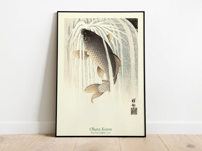 Póster de arte japonés con peces koi de Ohara Koson, impresión, arte de pared para exposiciones, decoración del hogar