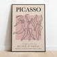 Picasso Exhibition Poster, Dance, Vintage Art, Minimalist Poster, Line Drawing, Art Print, Bedroom Art, Ideal Gift, Various Sizes