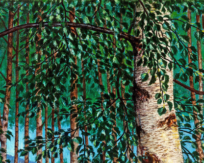 Lámina de arte de bosque vintage | Dedaleras | Mujeres recogiendo bayas | Arte mural de árboles y naturaleza | Bellas artes de Nikolai Astrup