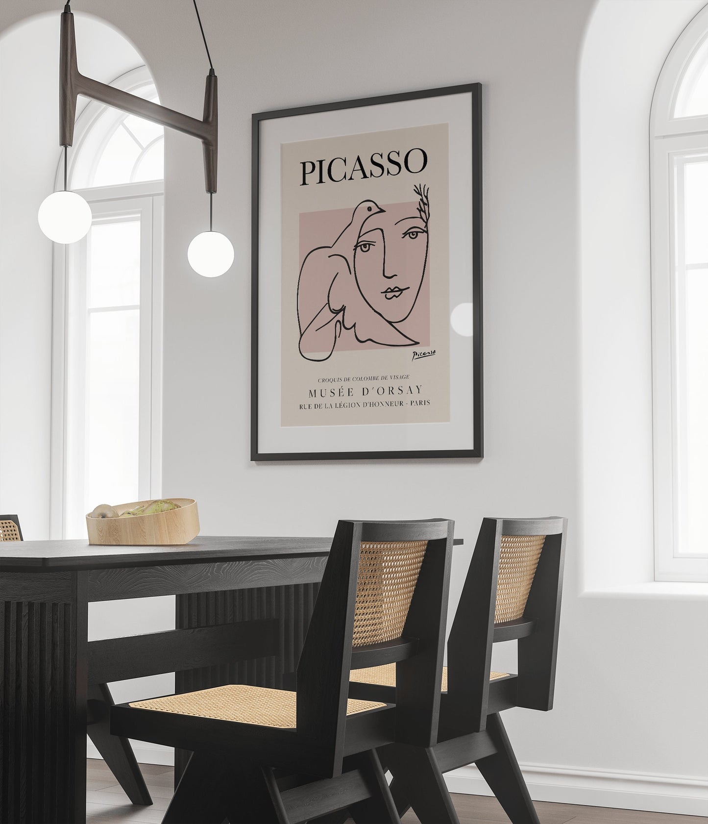 Picasso Exhibition Vintage Line Art Poster with Minimalist Line Drawing, Ideal Home Decor or Gift Print