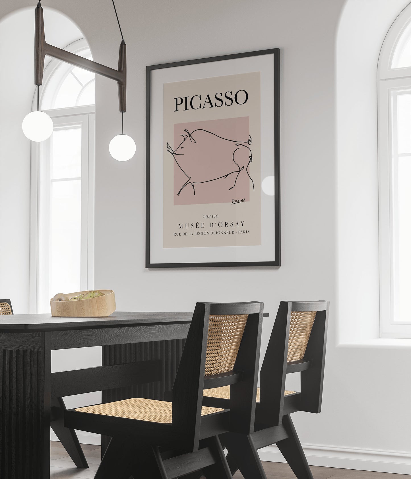 Picasso - The Pig, Exhibition Vintage Line Art Poster, Minimalist Line Drawing, Ideal Home Decor or Gift Print