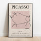 Picasso - The Pig, Exhibition Vintage Line Art Poster, Minimalist Line Drawing, Ideal Home Decor or Gift Print