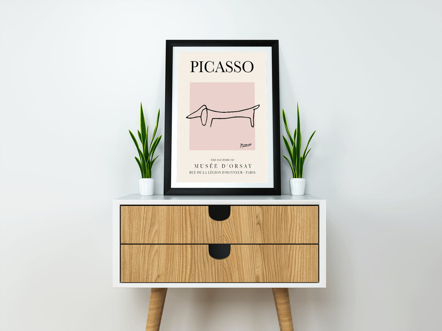 Picasso - Dog, Exhibition Vintage Line Art Poster, Minimalist Line Drawing, Ideal Home Decor or Gift Print