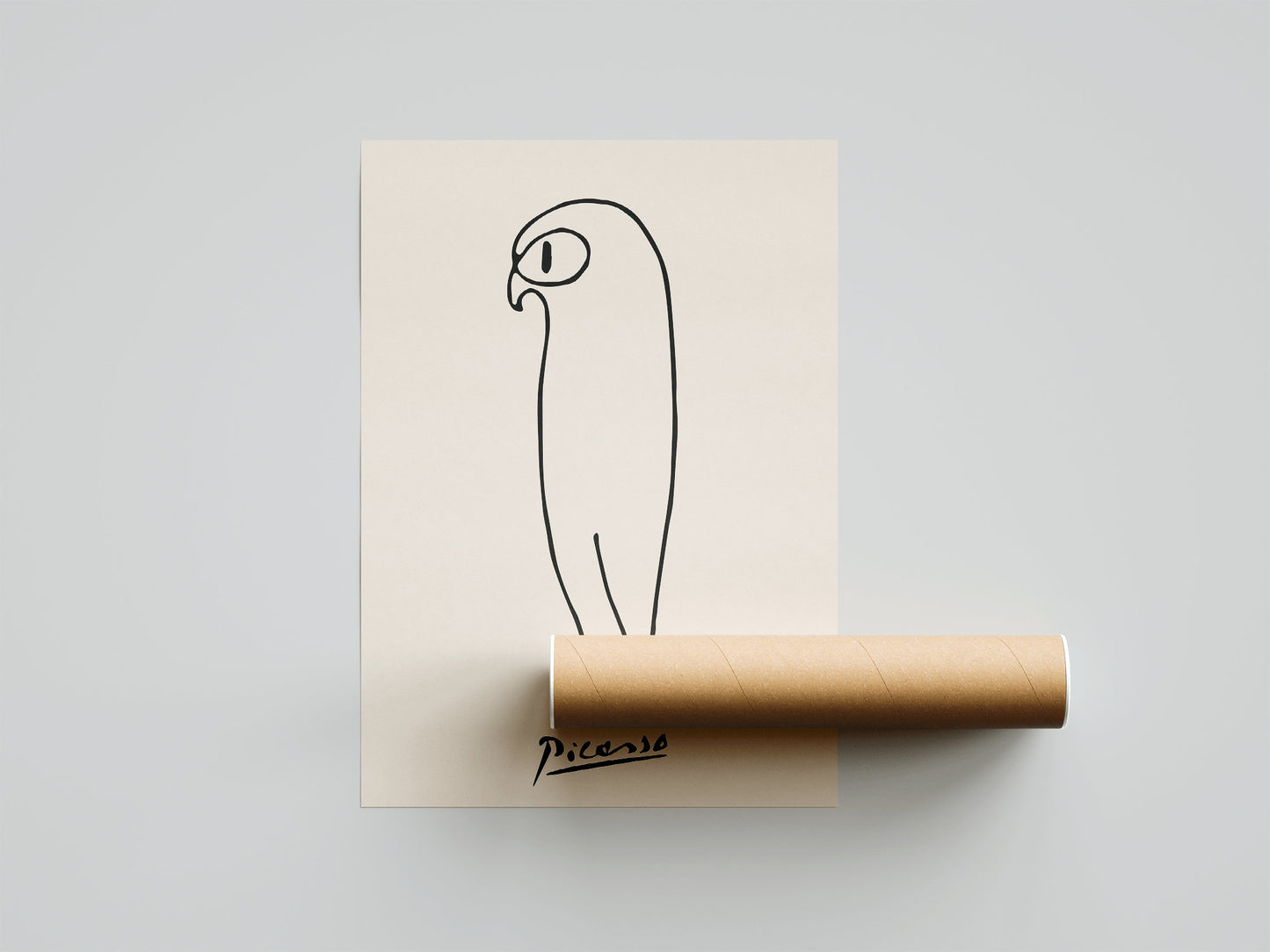 Picasso - Owl, Exhibition Vintage Line Art Poster, Minimalist Line Drawing, Ideal Home Decor or Gift Print