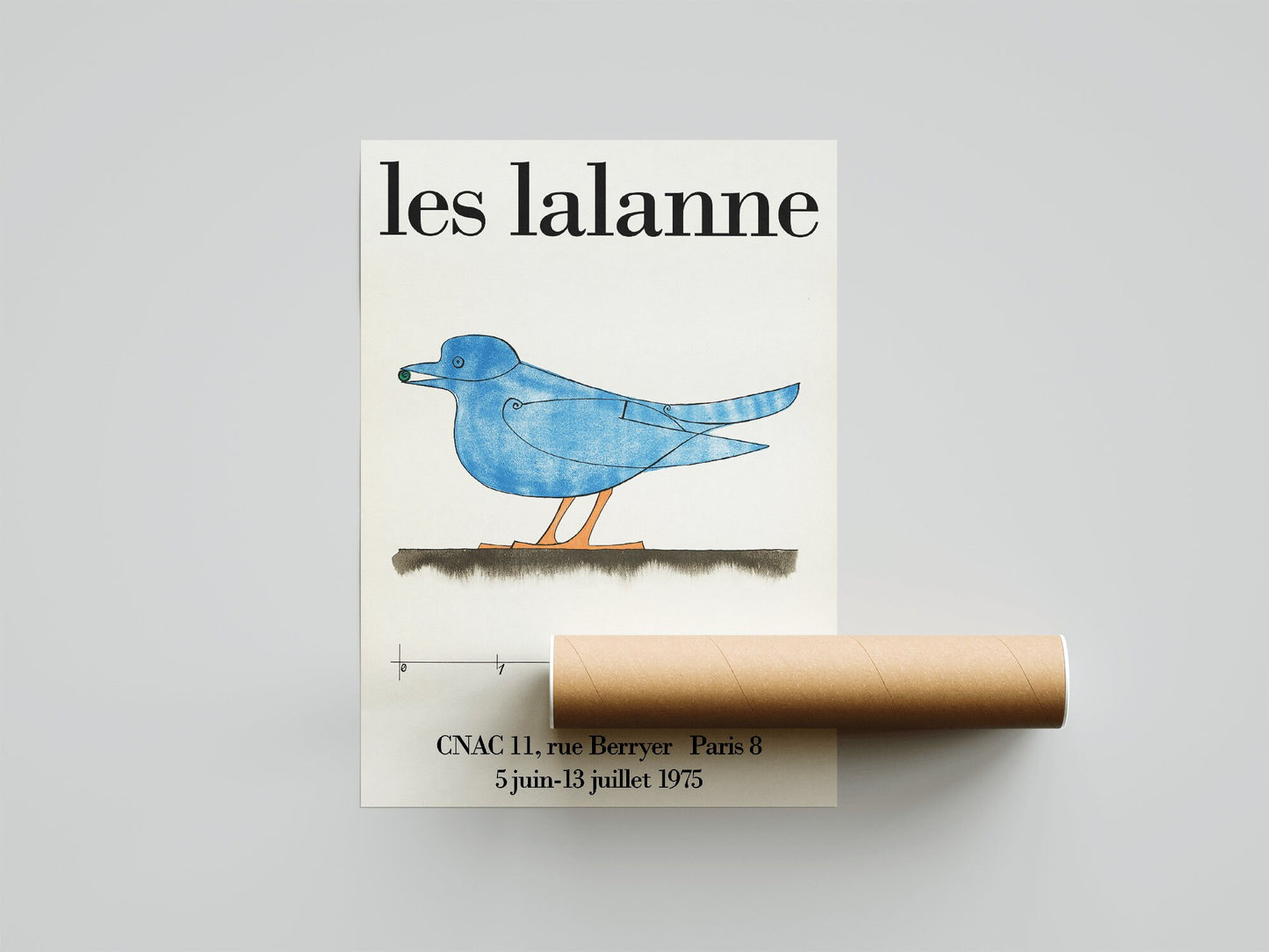 Les Lalanne Exhibition Poster Blue Bird Print Vintage Poster, Home Decor Wall Art