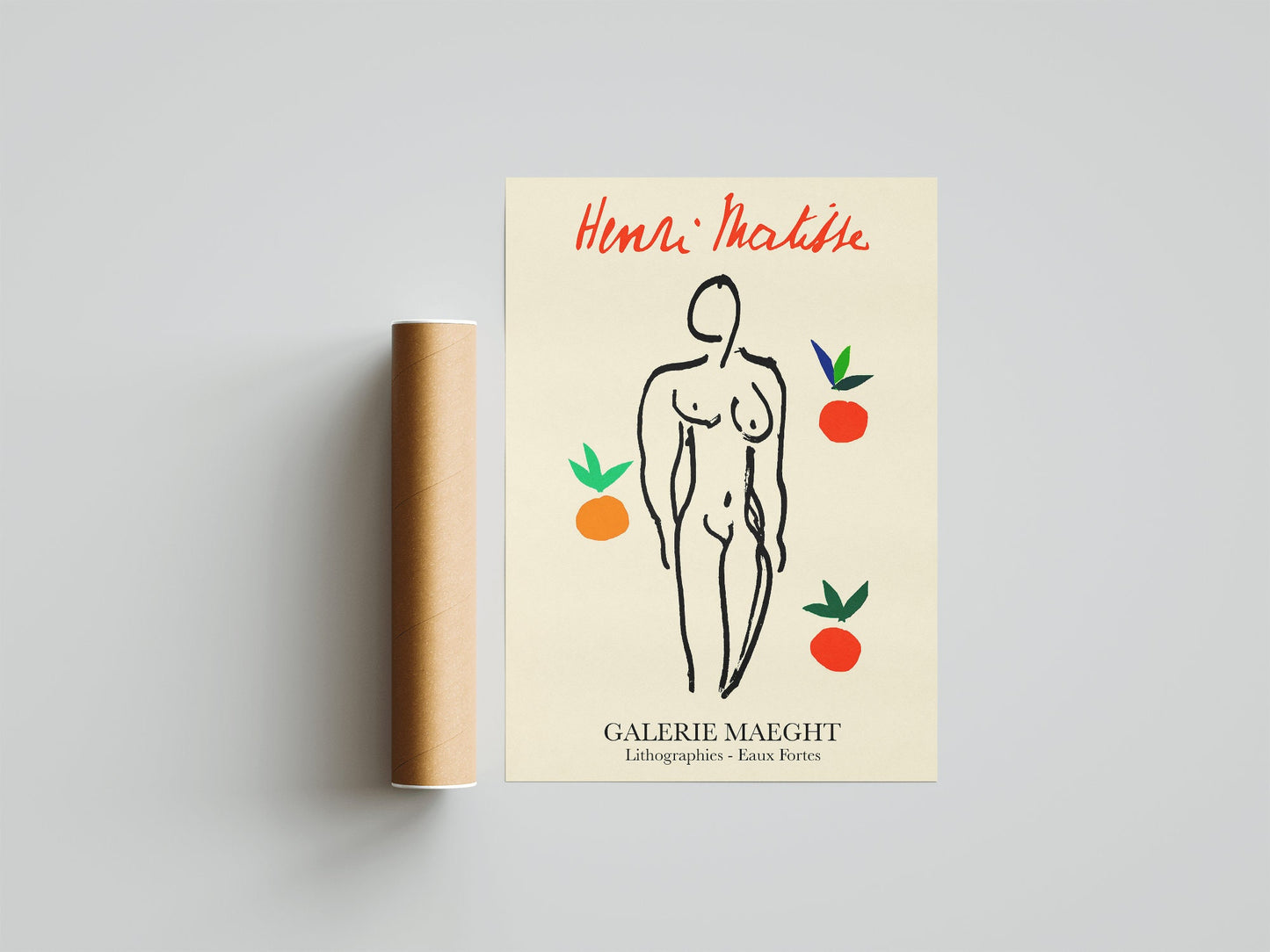 Henri Matisse Nude with Oranges Exhibition Poster, Home Decor Wall Art