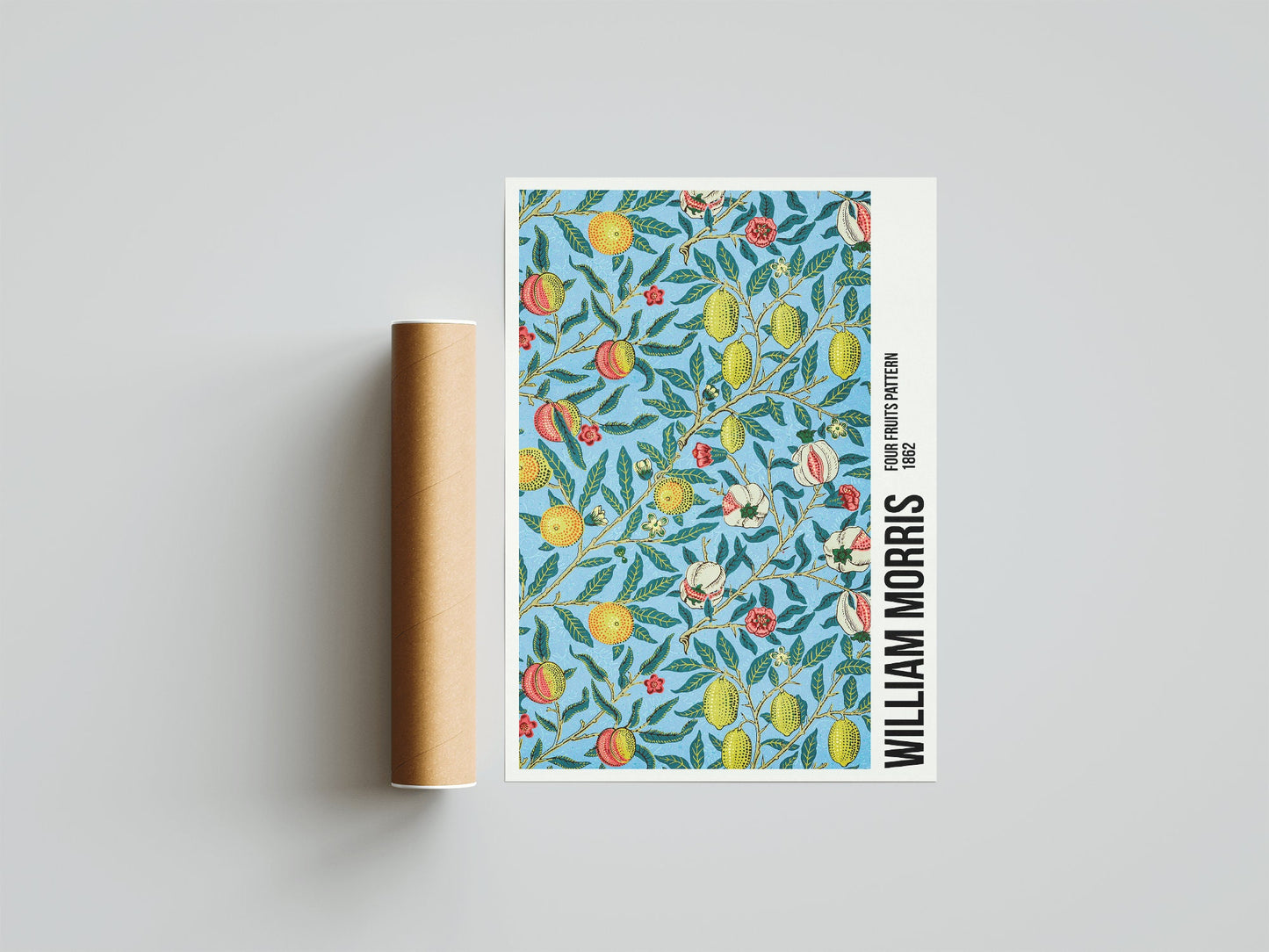 William Morris Exhibition Poster, Four Fruits Pattern, Art Nouveau, Wallpaper, Pomegranate Pattern, Home Decor, Wall Art