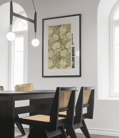 William Morris - Póster de exposición con estampado de flores de crisantemo, Art Nouveau, arte mural, decoración del hogar