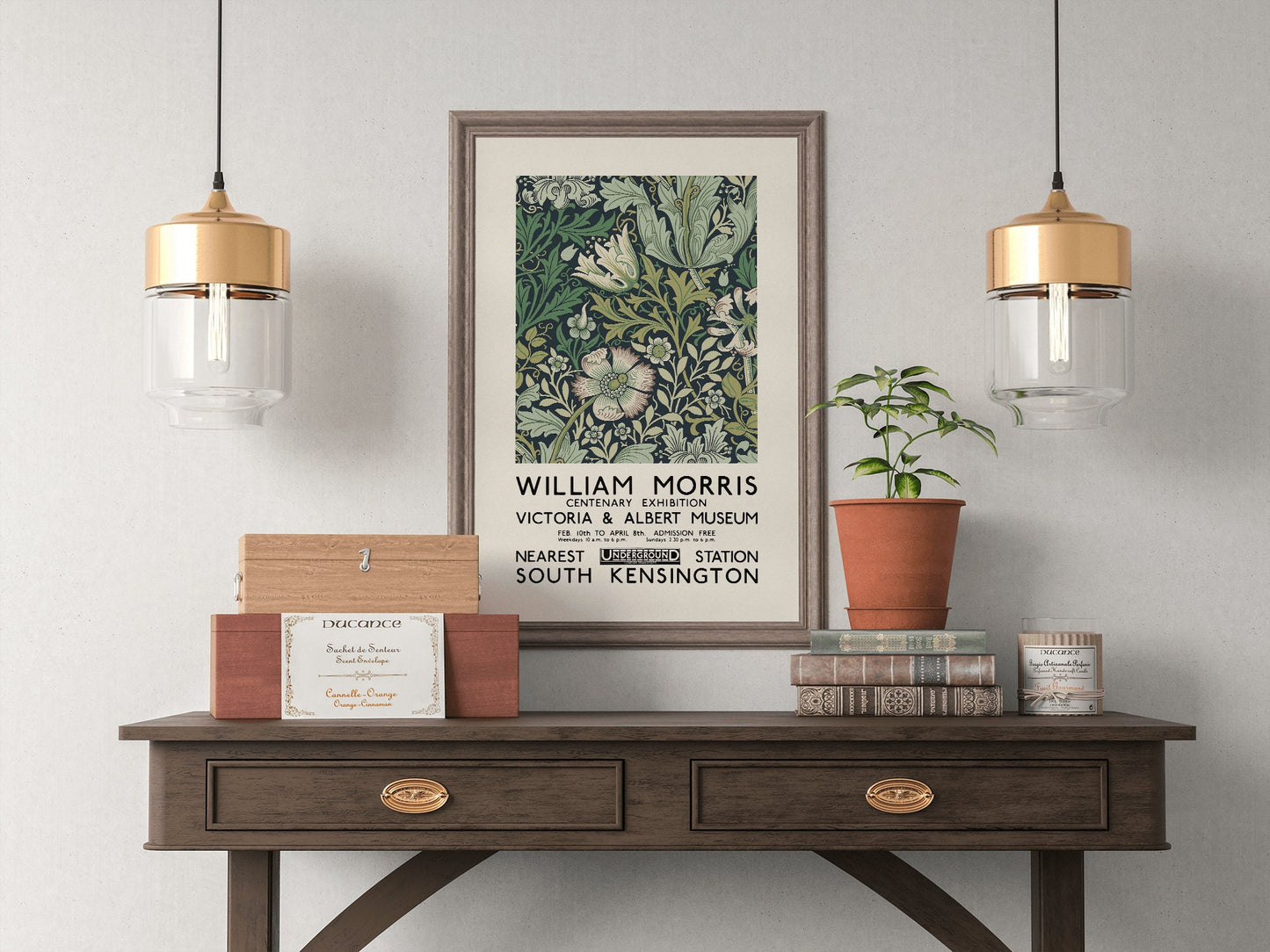 William Morris Exhibition Poster, Art Nouveau, Victoria and Albert Museum, Morris Flower Pattern, Home Decor, Wall Art