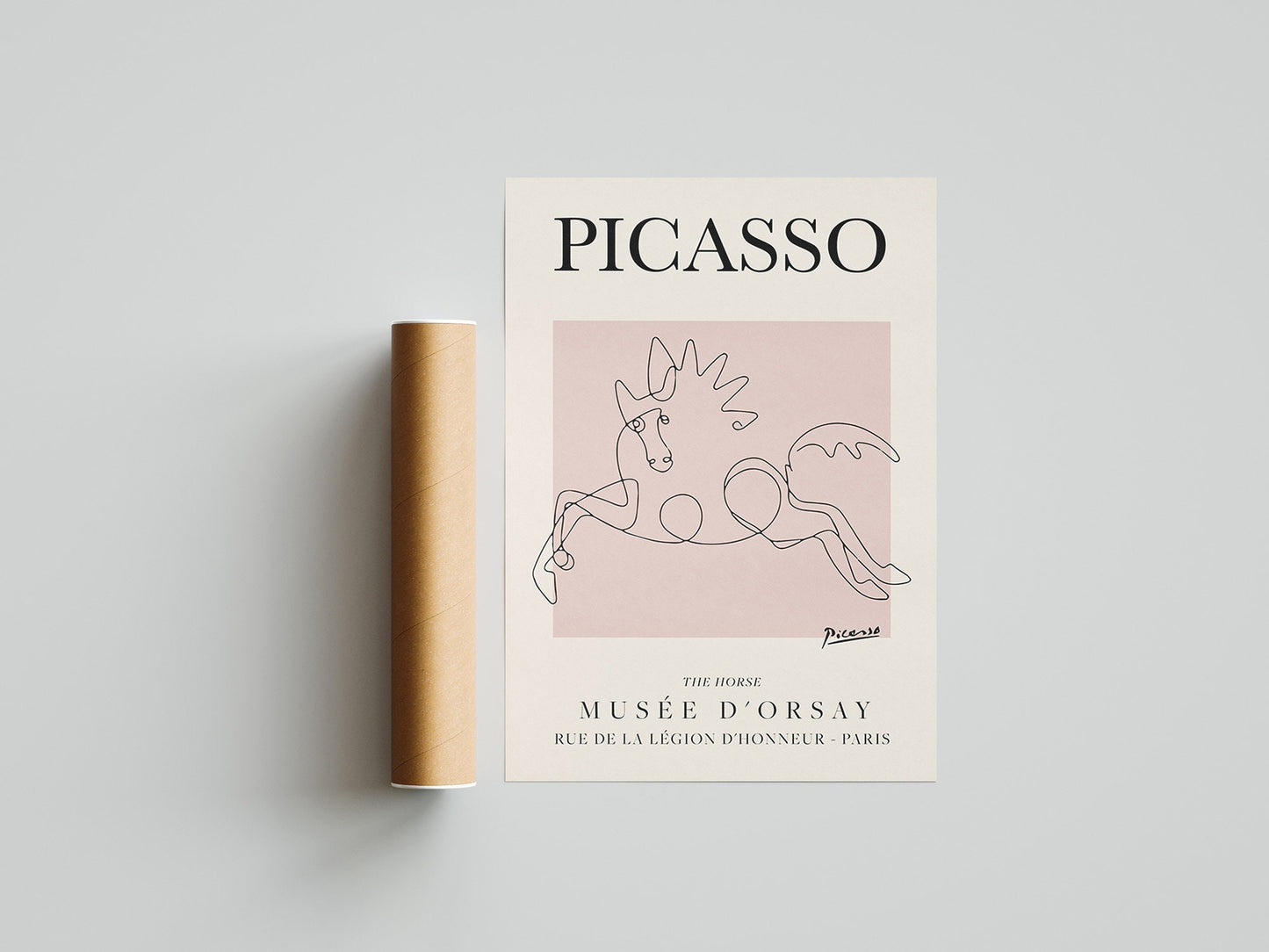 Picasso - The Horse I Exhibition Poster - Vintage Line Art Poster, Minimalist Line Drawing, Ideal Home Decor or Gift Print