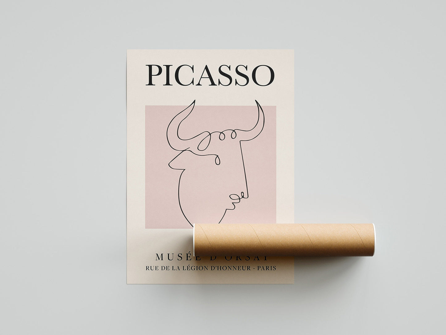 Picasso - Bull's Head, Exhibition Vintage Line Art Poster, Minimalist Line Drawing, Ideal Home Decor or Gift Print