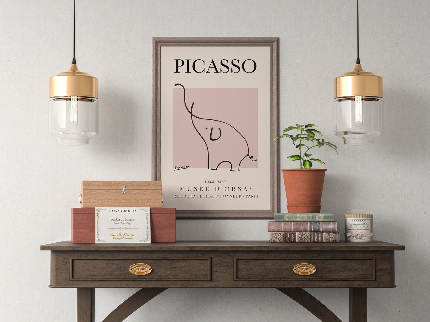 Picasso - Elephant, Exhibition Vintage Line Art Poster, L'éléphant Minimalist Line Drawing, Ideal Home Decor or Gift Print