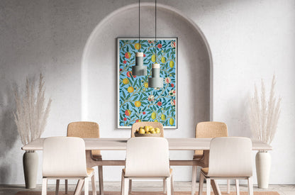 Póster de la exposición de William Morris, diseño de cuatro frutas, Art Nouveau, papel tapiz, diseño de granada, decoración del hogar, arte mural
