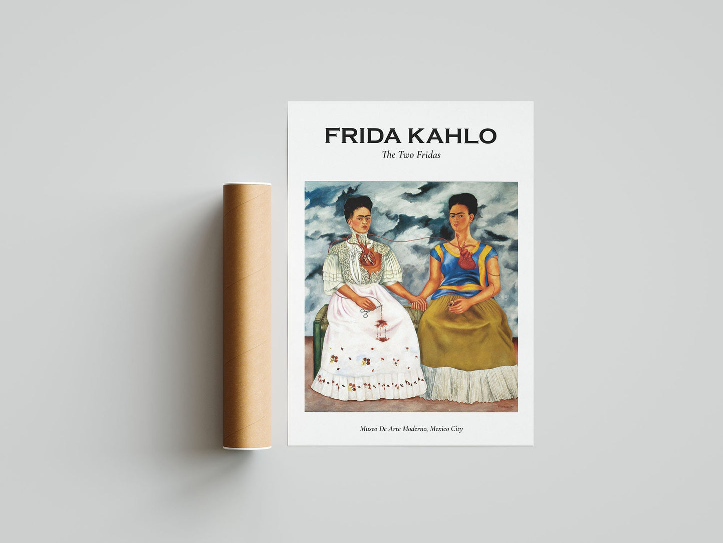 Frida Kahlo - The Two Fridas Exhibition Poster, Vintage Home Decor, Wall Art Print