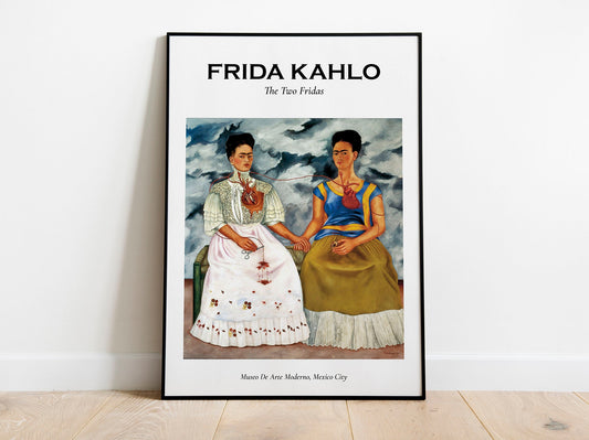 Frida Kahlo - The Two Fridas Exhibition Poster, Vintage Home Decor, Wall Art Print