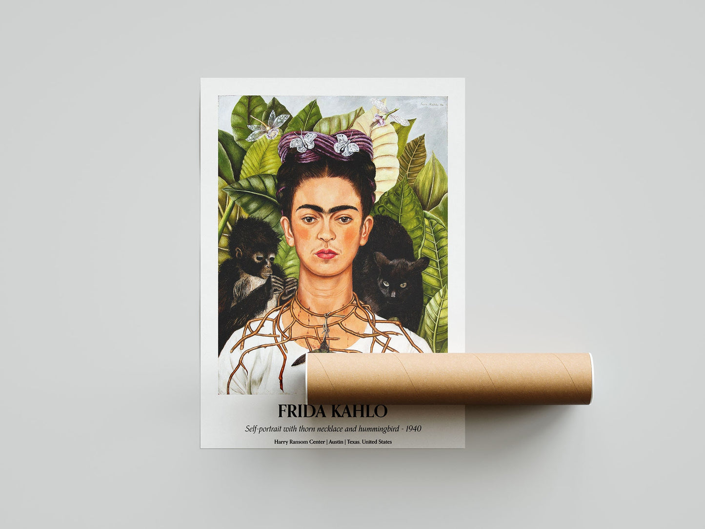 Frida Kahlo - Self Portrait Exhibition Poster, Vintage Home Decor, Wall Art Poster Print