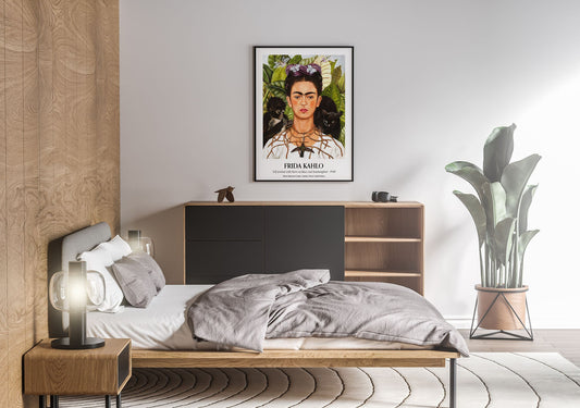 Frida Kahlo - Self Portrait Exhibition Poster, Vintage Home Decor, Wall Art Poster Print