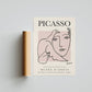 Picasso Exhibition Vintage Line Art Poster with Minimalist Line Drawing, Ideal Home Decor or Gift Print