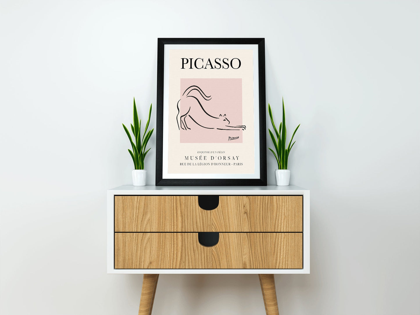 Picasso - The Cat, Exhibition Vintage Line Art Poster, Minimalist Line Drawing, Ideal Home Decor or Gift Print