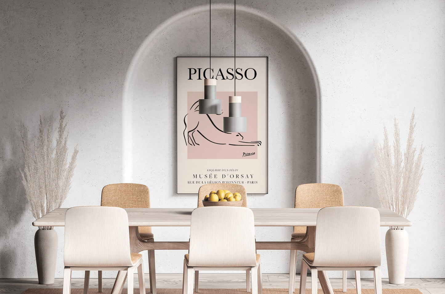 Picasso - The Cat, Exhibition Vintage Line Art Poster, Minimalist Line Drawing, Ideal Home Decor or Gift Print