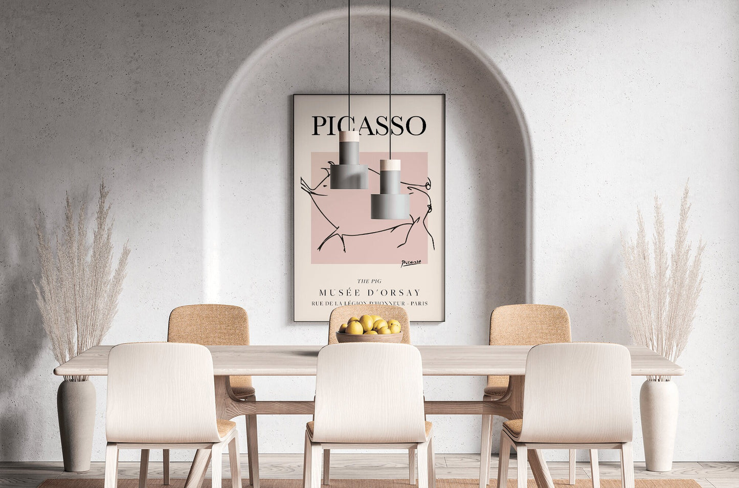 Picasso - The Pig, Exhibition Vintage Line Art Poster, Minimalist Line Drawing, Ideal Home Decor or Gift Print