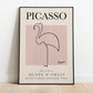 Picasso - Flamingo, Exhibition Vintage Line Art Poster, Minimalist Line Drawing, Ideal Home Decor or Gift Print