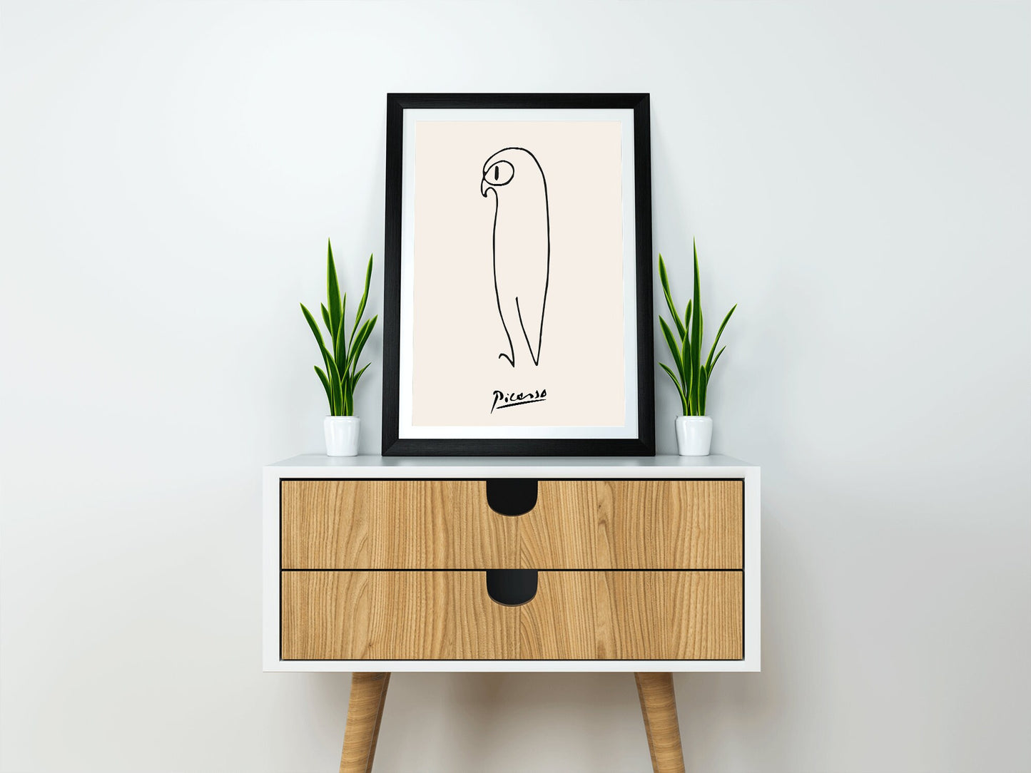 Picasso - Owl, Exhibition Vintage Line Art Poster, Minimalist Line Drawing, Ideal Home Decor or Gift Print