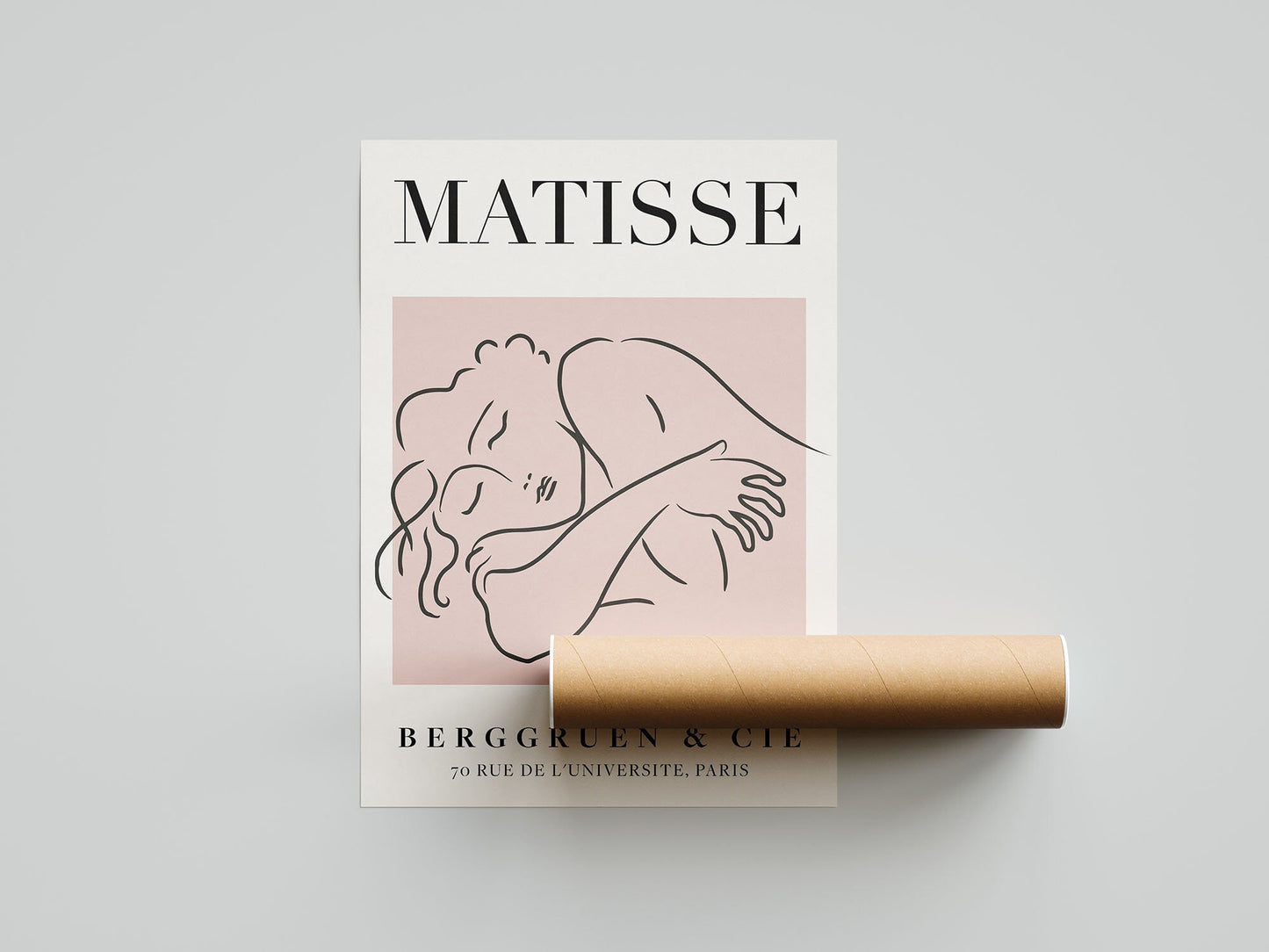 Henri Matisse - Sleeping Woman, Exhibition Vintage Line Art Poster, Minimalist Line Drawing Wall Art, Ideal Home Decor or Gift Print