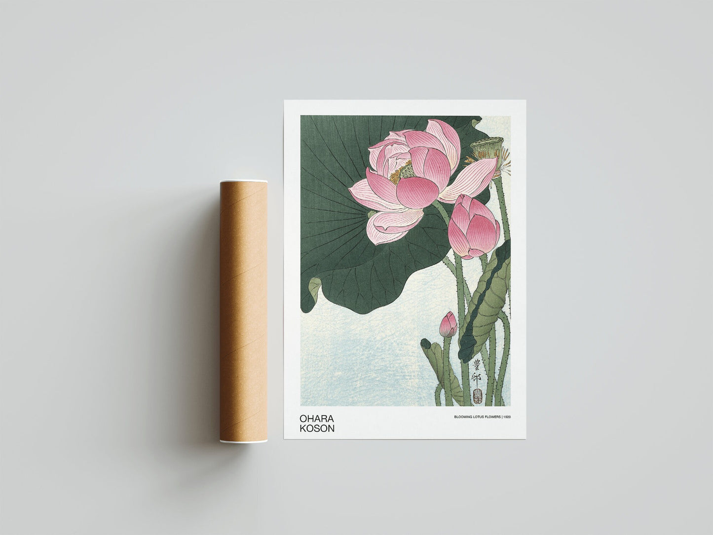 Ohara Koson - Blooming Lotus Flowers Japanese Art Print Home Décor Wall Art