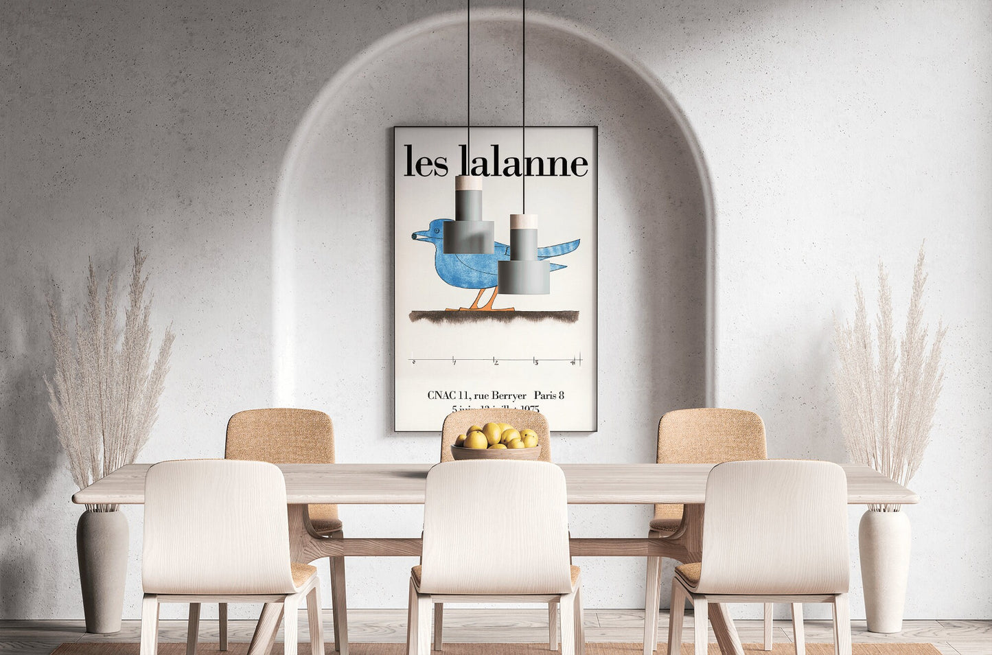 Les Lalanne Exhibition Poster Blue Bird Print Vintage Poster, Home Decor Wall Art