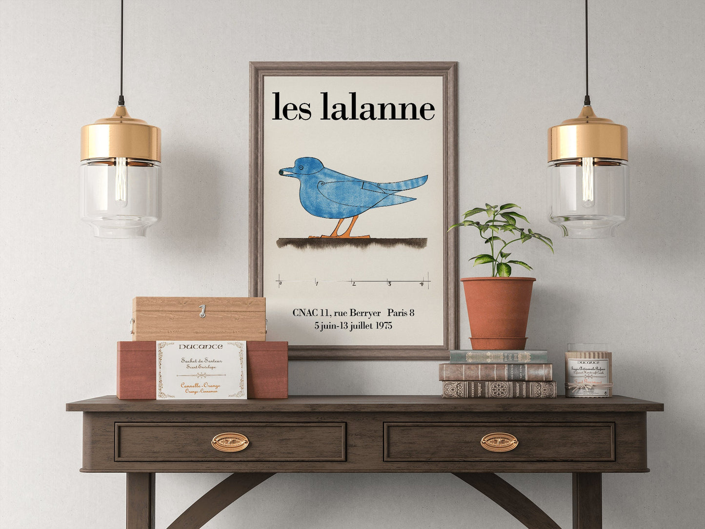 Les Lalanne Exhibition Poster Blue Bird Print Vintage Poster, Home Decor Wall Art