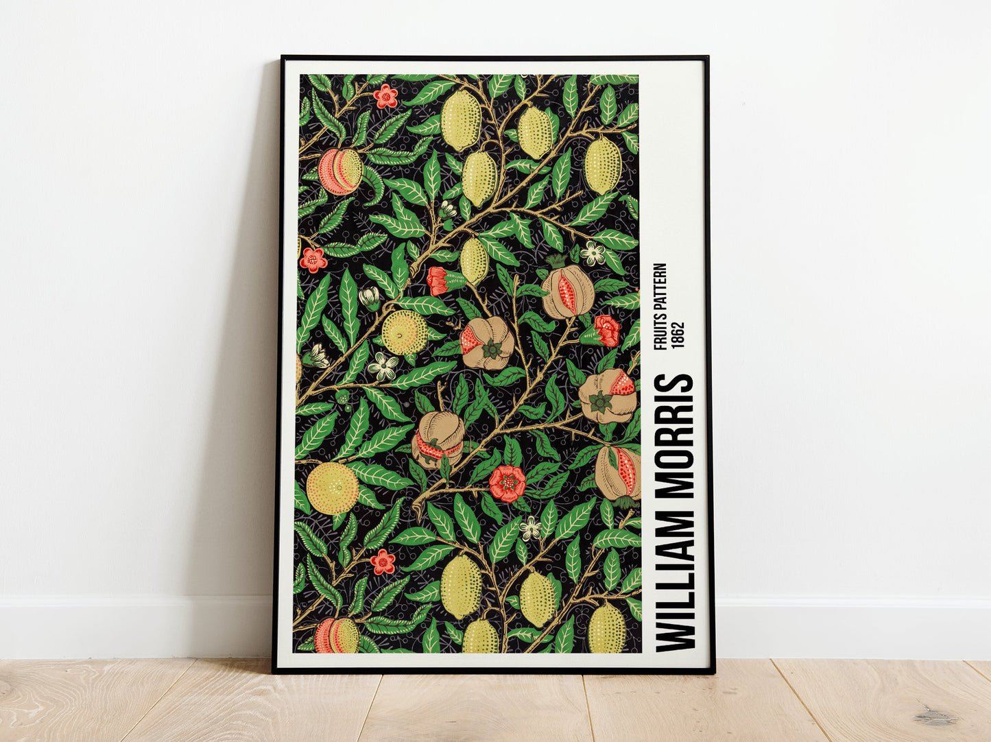 William Morris Exhibition Poster with Fruit Pattern Art Nouveau, Home Decor Wall Art