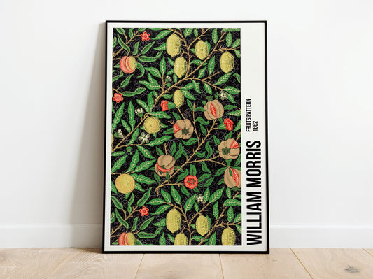 Póster de exposición de William Morris con estampado de frutas, estilo Art Nouveau, decoración de pared para el hogar